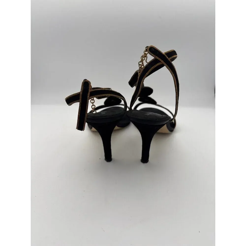 Women’s Nine West Size 7 1/2 Black Suede Bejeweled Pumps